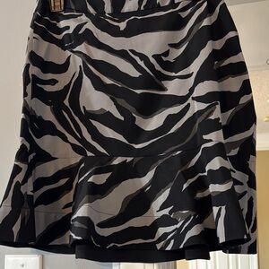Calvin Klein Black and Gray Zebra Mini Skirt